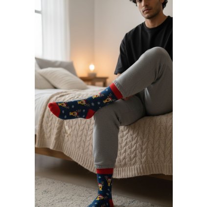 pánské vánoční ponožky s motivem piva