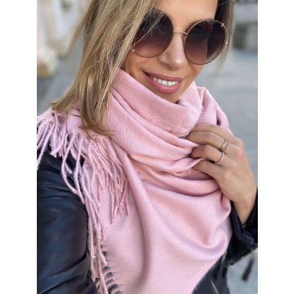 pol pl Szal gladki pudrowy roz 2069 1