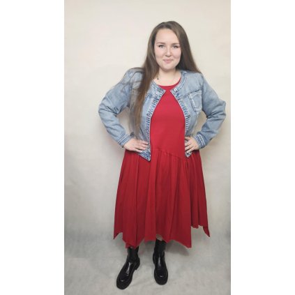 džínová bunda bez límečku