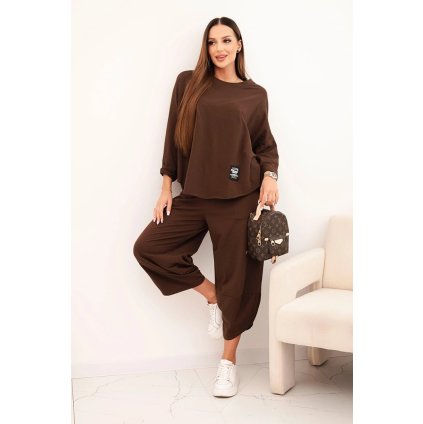 dámský dvoudílný komplet hnědý