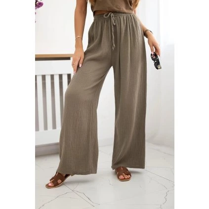mušelínové kalhoty hnědé