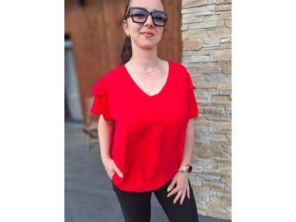 plussize halenka červená