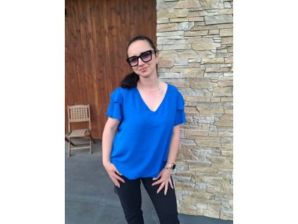plussize halenka modrá