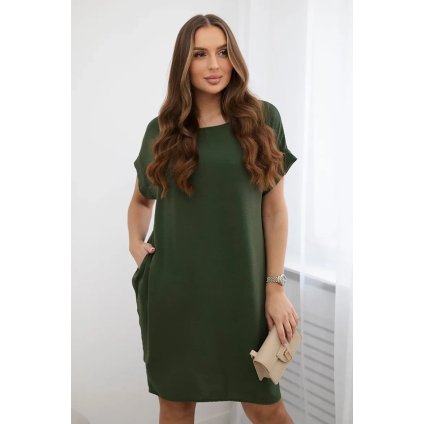 lehké krátké šaty khaki