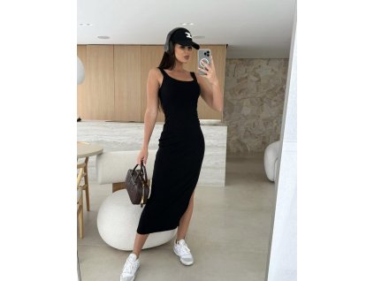 488768653 15662814přiléhavé žebrované šaty letní černé