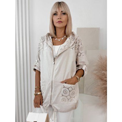dámská letní košile na zip béžová