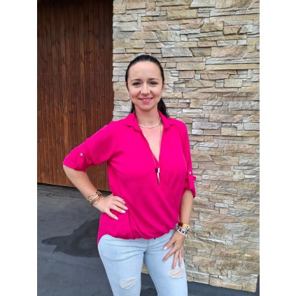 elegantní halenka tmavě růžová