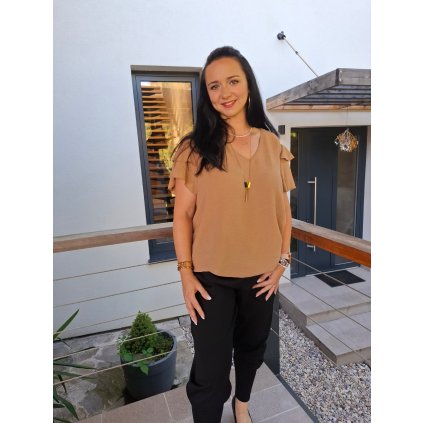 plussize halenka hnědá