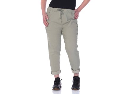 plussize kalhoty v pase na gumu béžové