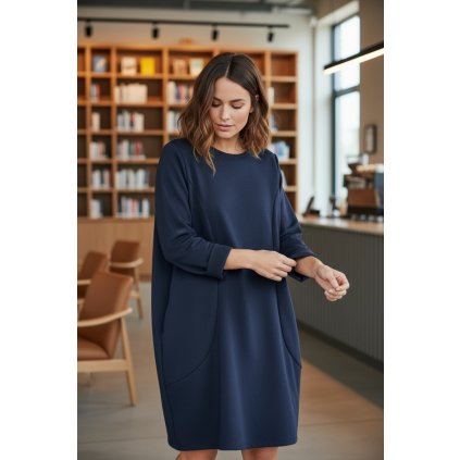 plussize šaty modré