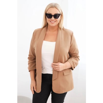Dámské sako s podšívkou XL/2XL camel (Velikost XL/XXL, Barva Camelová)