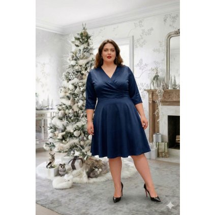 Elegantní šaty LUIDO tmavě modré