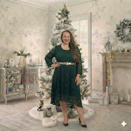 společenské krajkové šaty plussize zelené