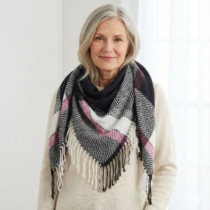 maxi šátek hřejivý černý