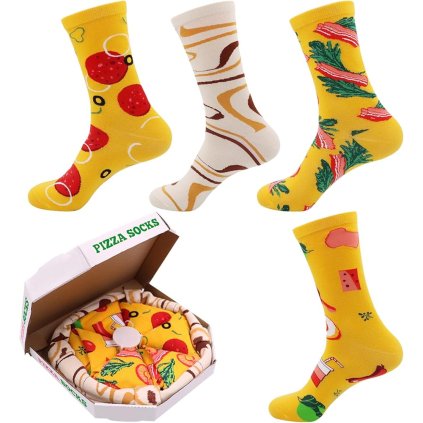 4x ponožky pizza v dárkovém balení
