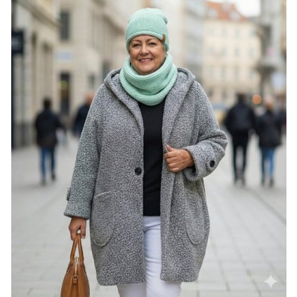 dámský komplet čepice nákrčník mint