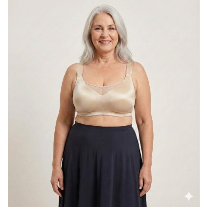 bezešvá podprsenka nadměrná béžová