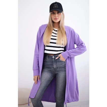 Dlouhá mikina s potiskem fialová (Velikost universal, Barva Fialová)