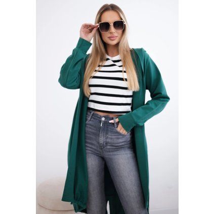 Dlouhá mikina s potiskem zelená (Velikost universal, Barva Zelená)