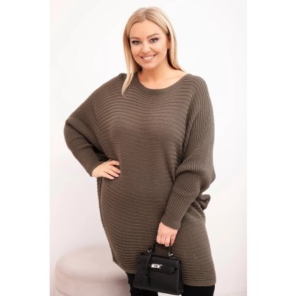 Dámský svetr Plus Size mocca (Velikost universal, Barva Mocha)