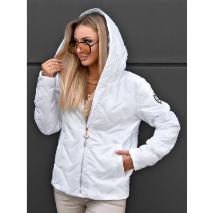 krátká prošívaná bunda dámská bílá