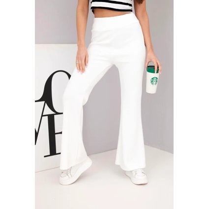 Dámské kalhoty se zvonovými nohavicemi ecru (Velikost universal, Barva Ecru)