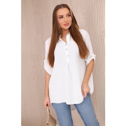 Halenka s prodlouženým zadním dílem bílá (Velikost universal, Barva Bílá)