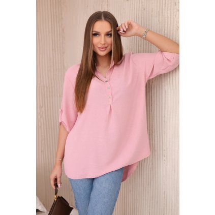 Halenka s prodlouženým zadním dílem pudrově růžová (Velikost universal, Barva Pudrově růžová)