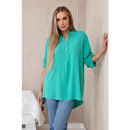 Halenka s prodlouženým zadním dílem tmavá máta (Velikost universal, Barva Tmavě mátová)