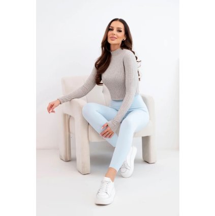 Dámské legíny s vysokým pasem modré (Velikost S, Barva Modrý)