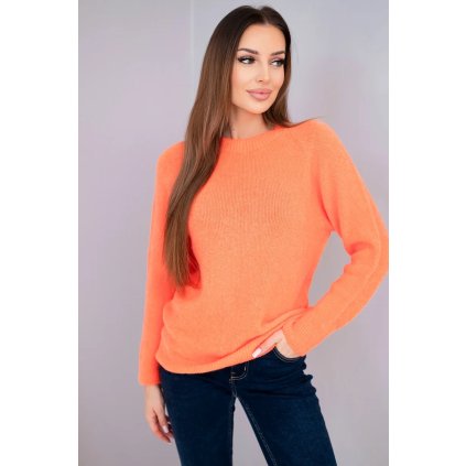 Dámský svetr z baby alpaky s dlouhým rukávem pomerančový (Velikost universal, Barva Orange)