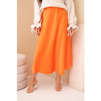 Dámská viskózová rozšířená sukně pomarančová (Velikost universal, Barva Orange)
