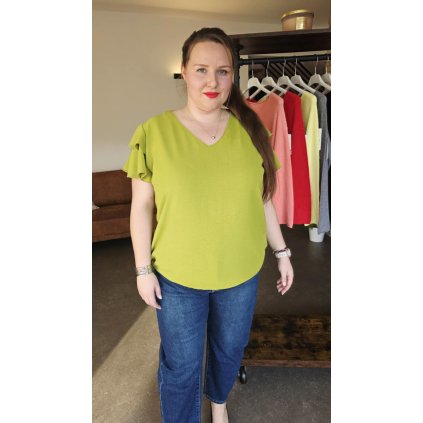 plussize halenka olivově zelená