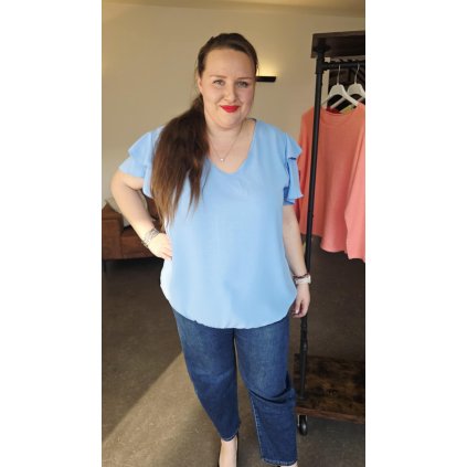 plussize halenka světle modrá