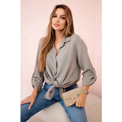 Dlouhá mušelínová košile Fango (Velikost universal, Barva Fango)