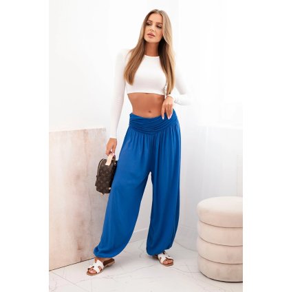 Dámské harémové kalhoty chrpově modré (Velikost universal, Barva Chrpa)