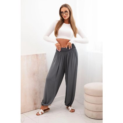Dámské harémové kalhoty grafit (Velikost universal, Barva Grafit)