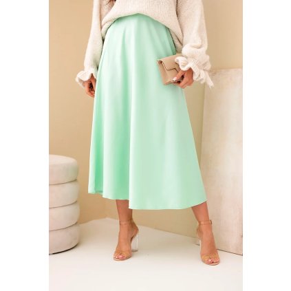 Dámská viskózová rozšířená sukně mátová (Velikost universal, Barva Mátový)