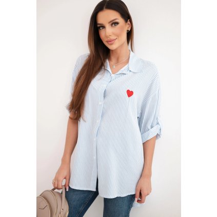 Dámská viskózová košile s límečkem modrá (Velikost universal, Barva Modrý)