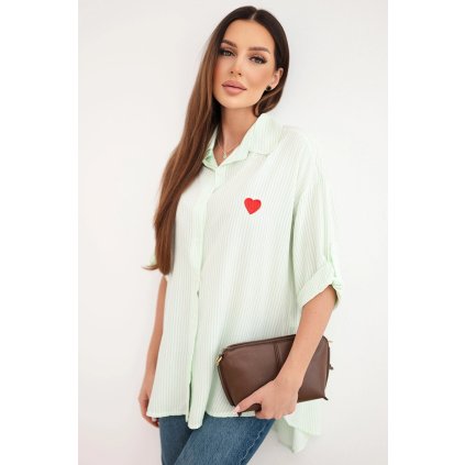 Dámská viskózová košile s límečkem mint (Velikost universal, Barva Mátový)