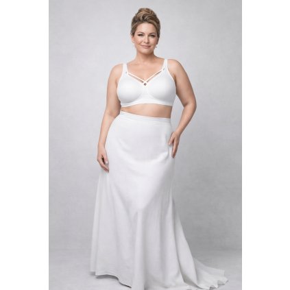 bezešvá podprsenka s širokými ramínky bílá