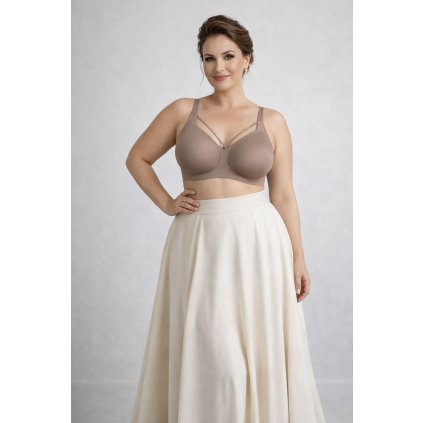 bezešvá podprsenka s širokými ramínky hnědá