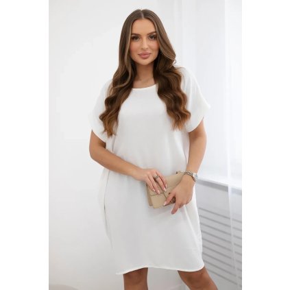 Basic šaty s kapsami ecru (Velikost universal, Barva Ecru)