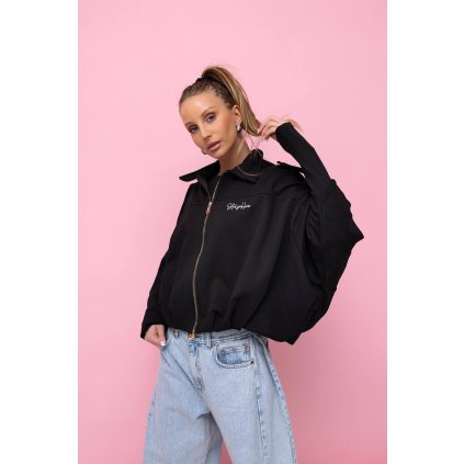 jarní bundička v moderním bomber střihu černá