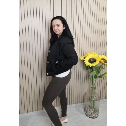 jarní prošívaná bavlněná bomberka černá