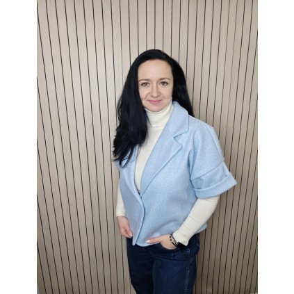 krátká flaušová vestička modrá