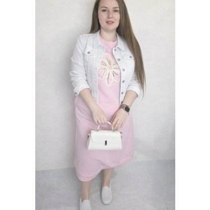 pružná džínová bunda bílá