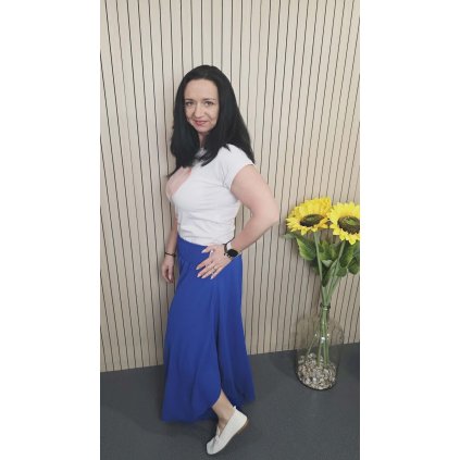 kalhoty s širokými nohavicemi modré