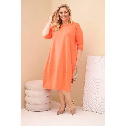 Šaty s kapsami meruňka