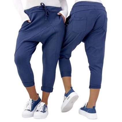 Baggy kalhoty s kapsami modré